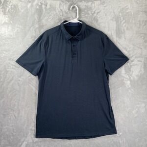 Lululemon Shirt men's Medium Polo Short Sleeve Blue Casual Performance Stretch